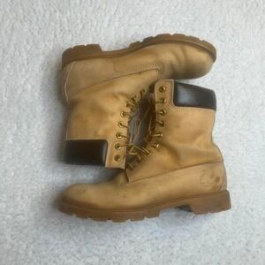 Vintage USA made timberland men's tan high top boots 90s workwear distressed 9.5